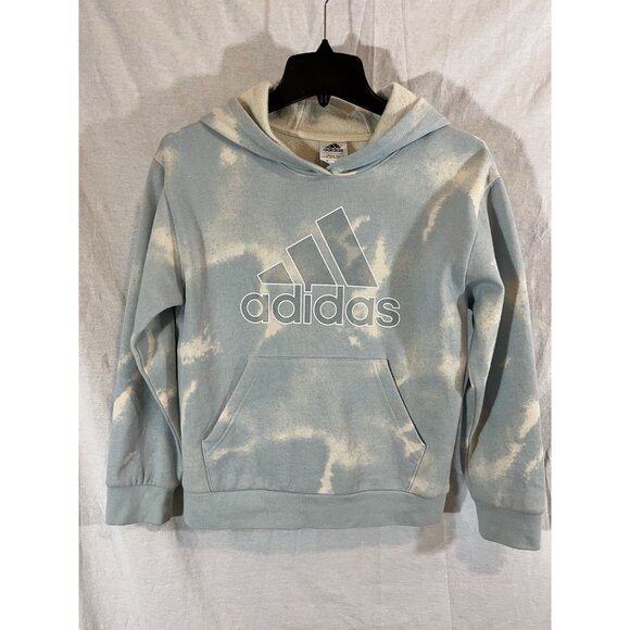 Adidas Juniors Lt Blue Hoodie 10/12 Medium Pullover - Picture 1 of 6